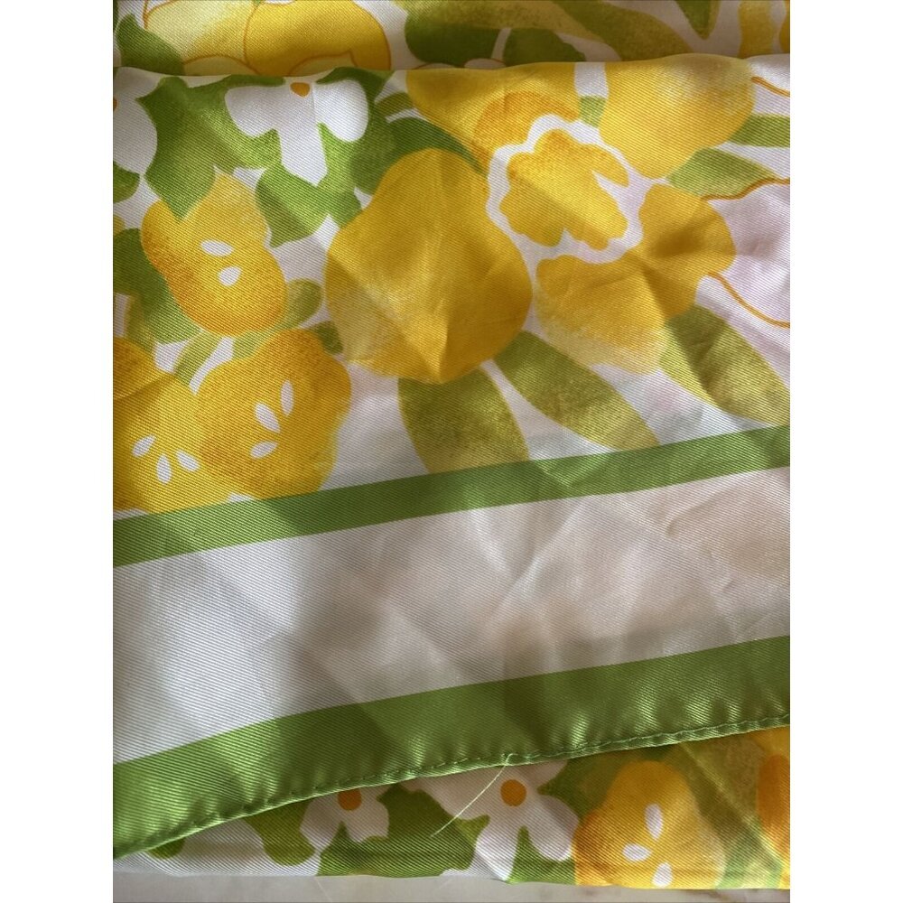 Avon Burst Of Spring S M Kent Scarf Lime‎ Green Yellow White Japan - Picture 5 of 6